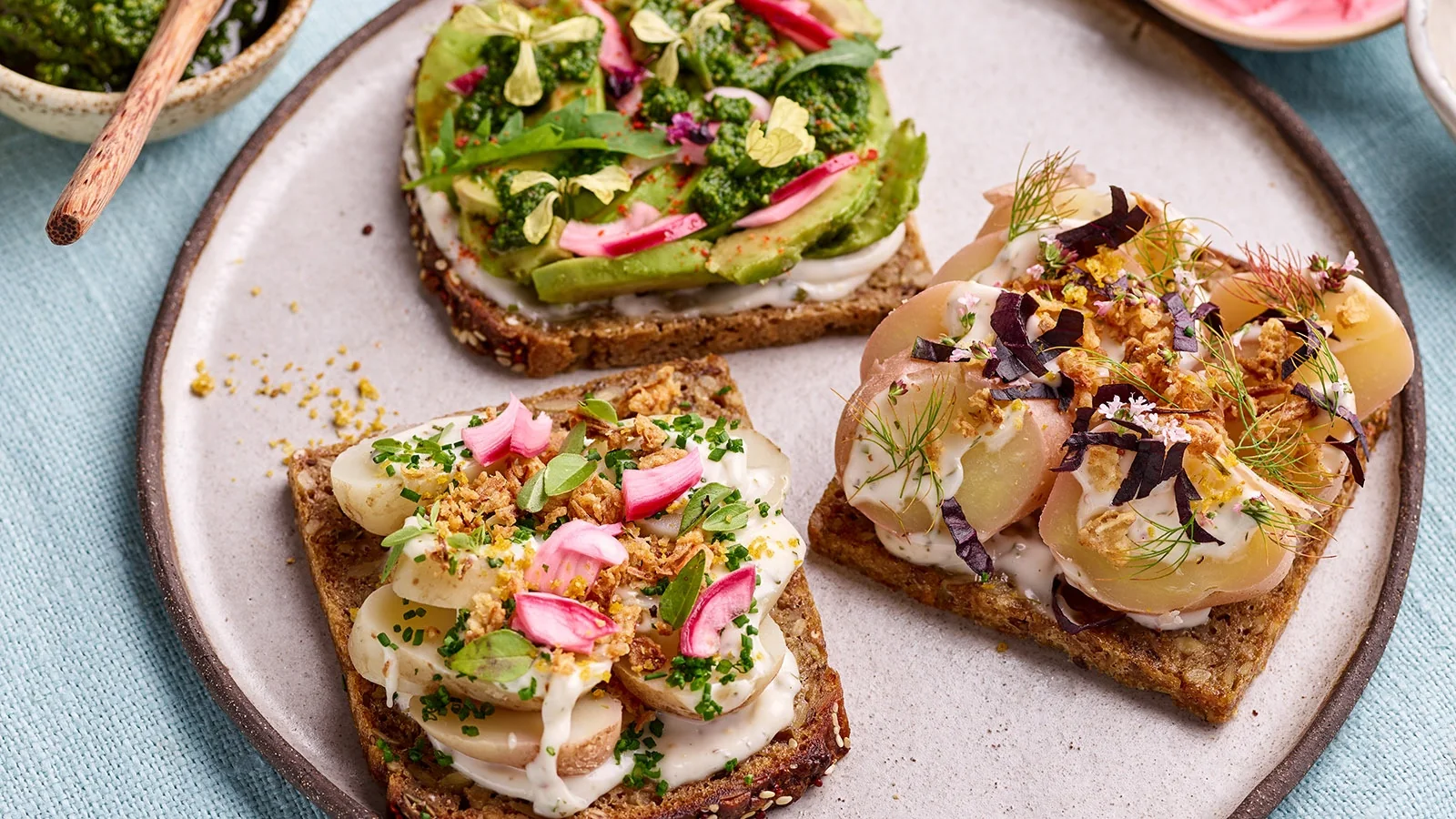 Smørrebrød - Danish open-faced rye bread sandwiches (Aarhus, Denmark)