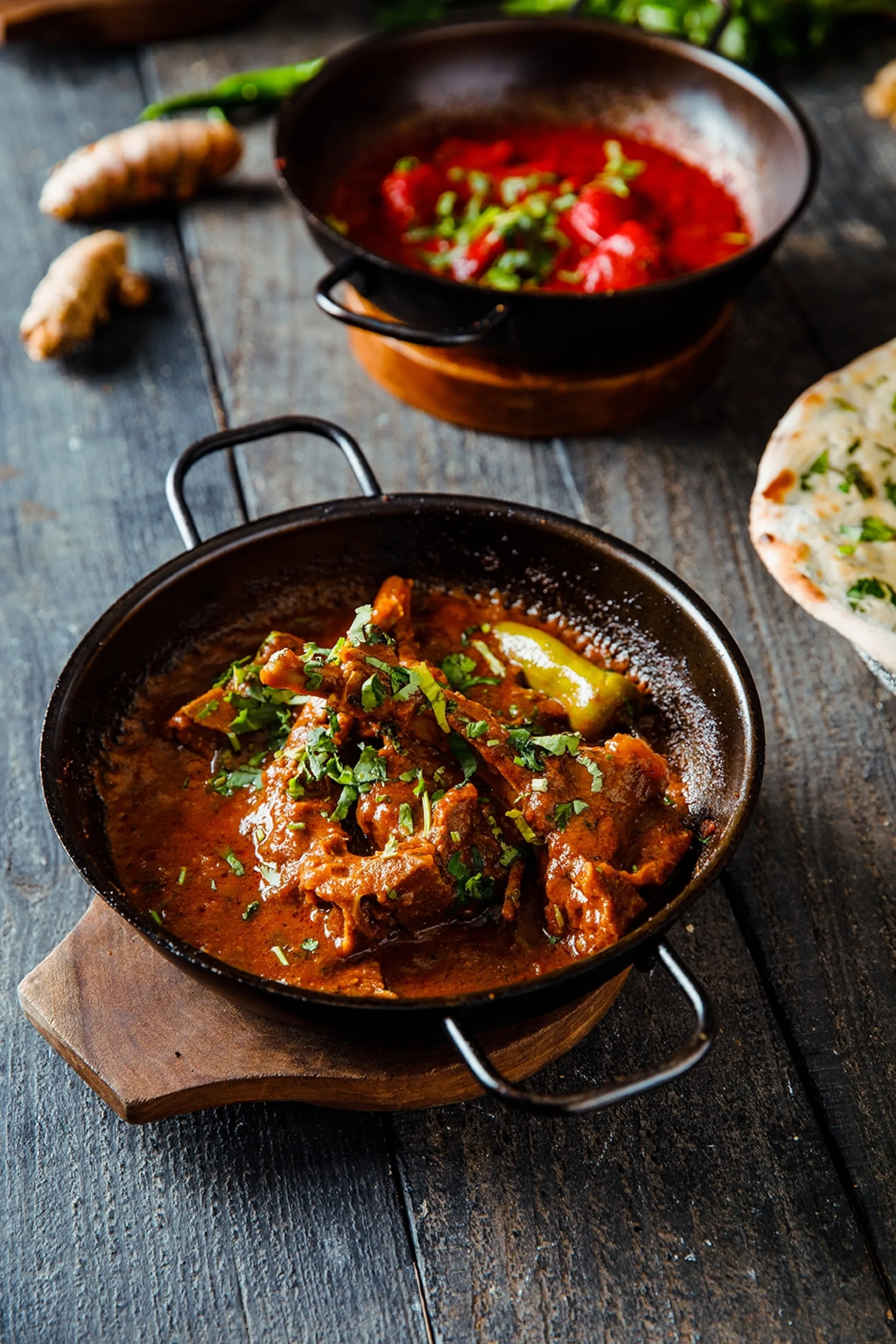 Balti curry served in a pressed-steel balti dish (Birmingham)