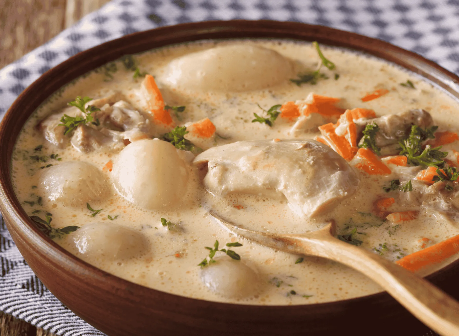 Waterzooi - Flemish creamy chicken stew (Bruges, Belgium)