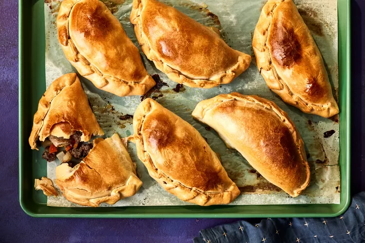 Cornish pasty - beef, potato and swede in crimped pastry (Cornwall)