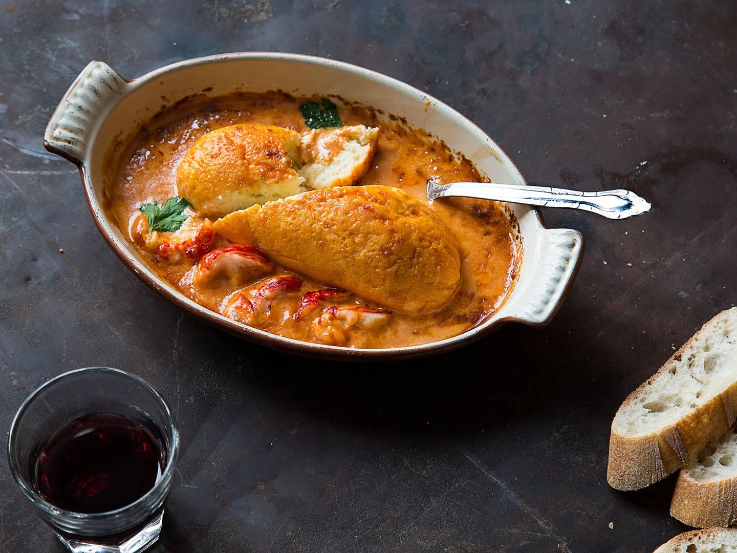 Quenelle de brochet with sauce Nantua (Lyon)